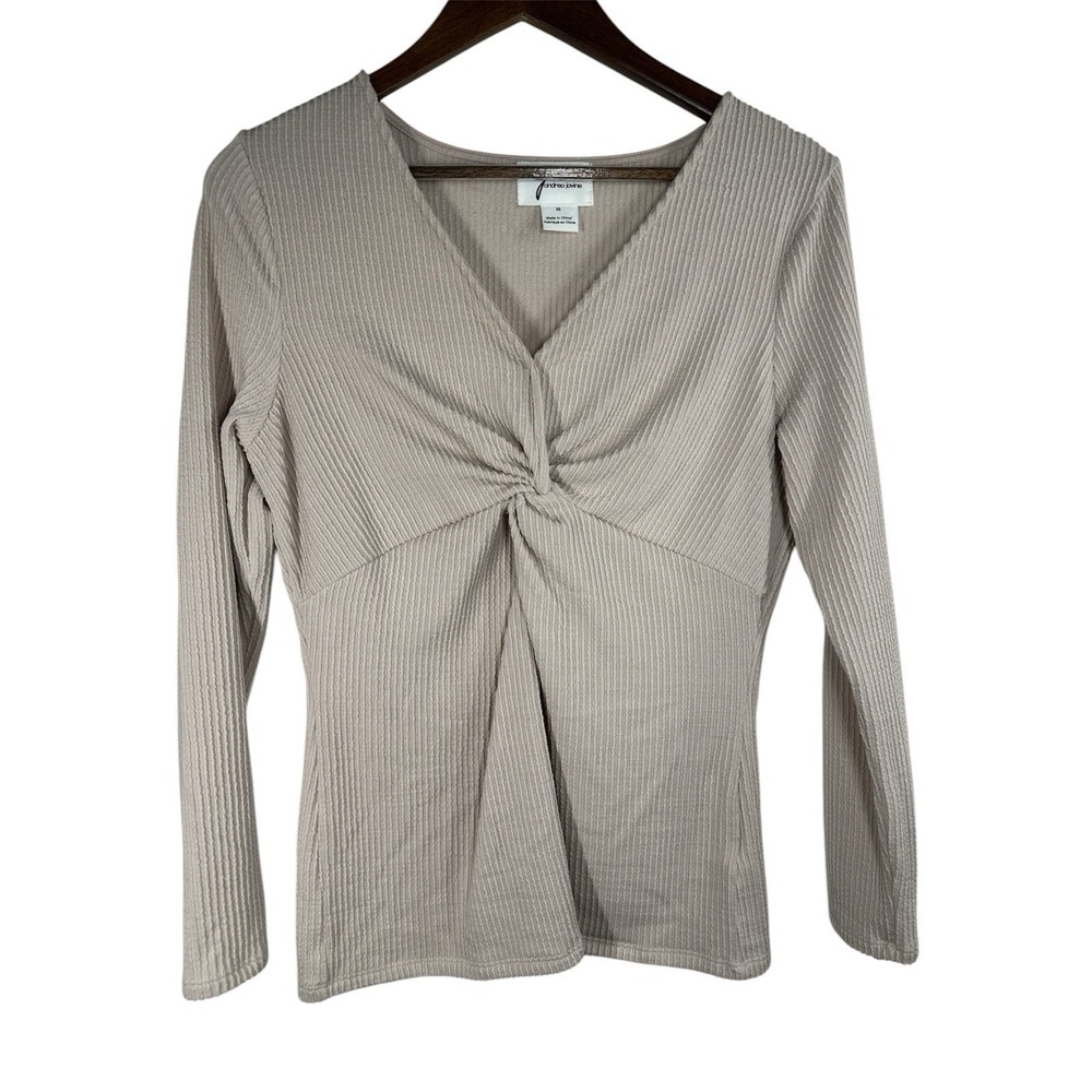 Andrea Jovine Beige‎ Ribbed Women's Top / Size M